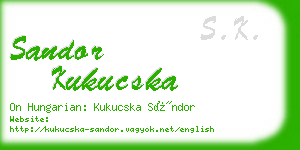 sandor kukucska business card
